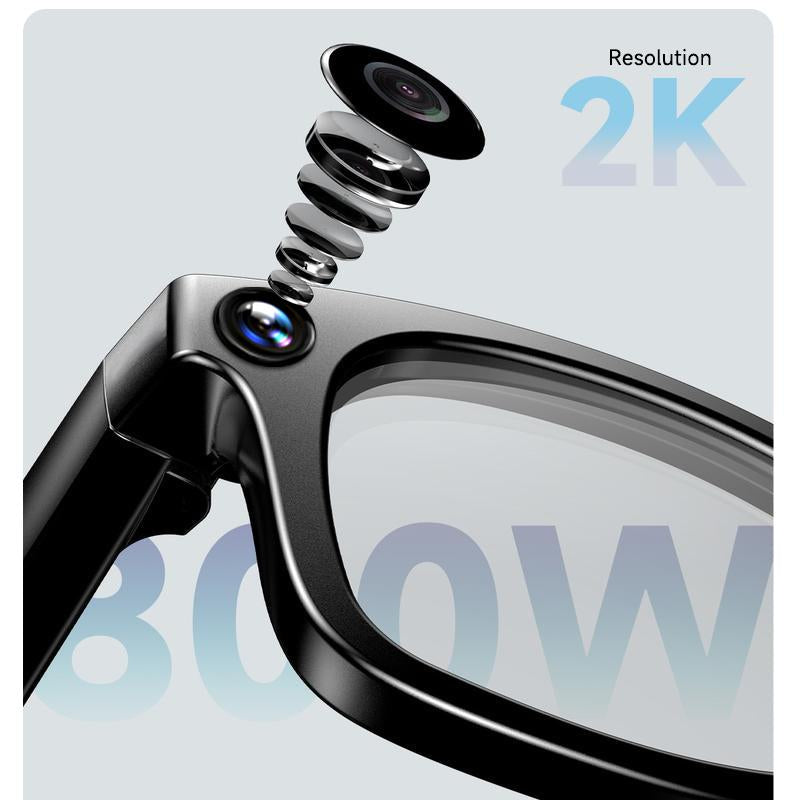 HIRO Smart AI Camera Glasses with 8MP Resolution Convenient Button Touch Adjustment for Travel Outdoor Adventures Hands-Free Photography 160+Languages Real-Time Translation Bluetooth Wireless Wearable Video Recording Christmas Gift