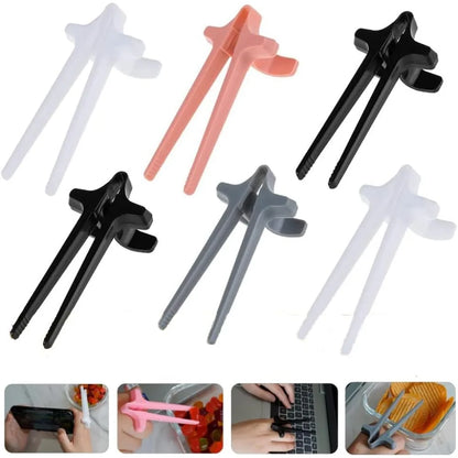 Finger Chopsticks for Snacking Multicolor Reusable Gamer Chopsticks, Snack Tongs, Chip Grabber Snack Chopsticks Snacking Tool