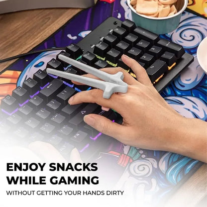 Finger Chopsticks for Snacking Multicolor Reusable Gamer Chopsticks, Snack Tongs, Chip Grabber Snack Chopsticks Snacking Tool