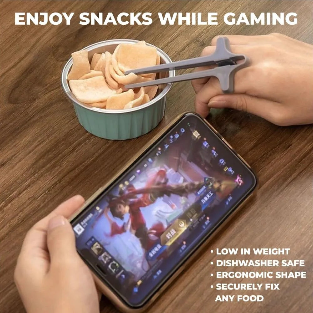 Finger Chopsticks for Snacking Multicolor Reusable Gamer Chopsticks, Snack Tongs, Chip Grabber Snack Chopsticks Snacking Tool