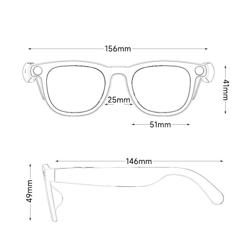 HIRO Smart AI Camera Glasses with 8MP Resolution Convenient Button Touch Adjustment for Travel Outdoor Adventures Hands-Free Photography 160+Languages Real-Time Translation Bluetooth Wireless Wearable Video Recording Christmas Gift