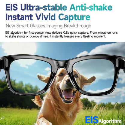 HIRO Smart AI Camera Glasses with 8MP Resolution Convenient Button Touch Adjustment for Travel Outdoor Adventures Hands-Free Photography 160+Languages Real-Time Translation Bluetooth Wireless Wearable Video Recording Christmas Gift